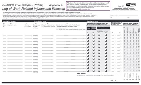 Osha 300 Forms Fillable Printable Forms Free Online