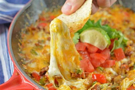 Chorizo Queso Fundido The Best Mexican Cheese Dip Recipe