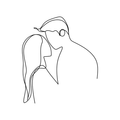 Continuous Line Art Vector Png Images Romantic Couple One Continuous