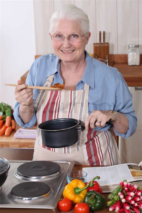 Grandmother Cooking Stock Image Colourbox