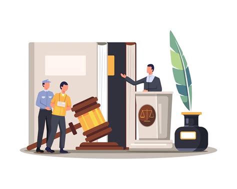 Premium Vector Court Trial Vector Illustration Lawyer Judge A