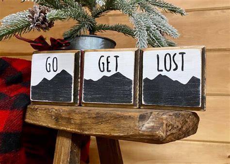 Rustic Go Get Lost Sign Mountain Sign Distressed Hiking Etsy