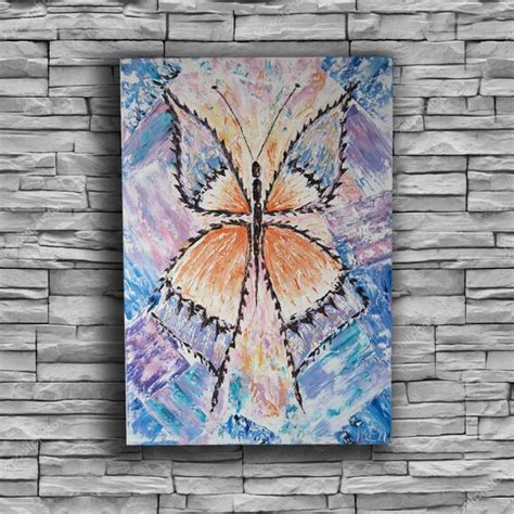 Original Oil Painting Butterfly Wall Art Decor Anniversary Etsy