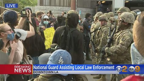 Protesters National Guard Troops Face To Face In Tense Moments In