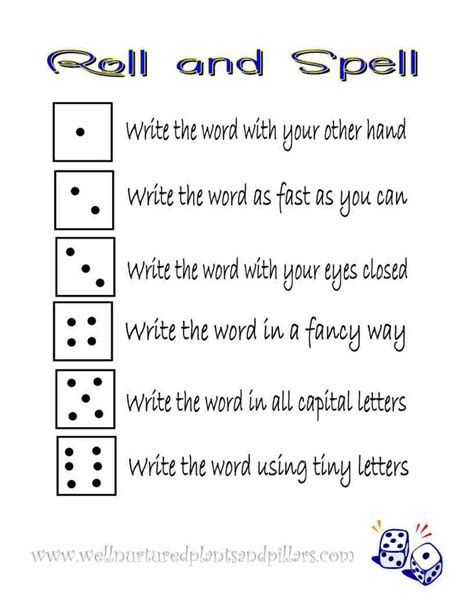 Spelling Activities Worksheet