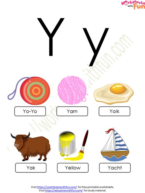 English Preschool Alphabet Letter Y Concept Wwf