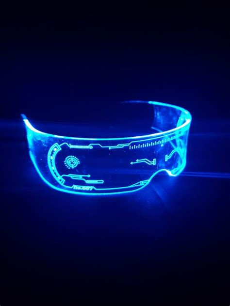 7 color in one led visor glasses cyberpunk futuristic illuminated glow in the dark