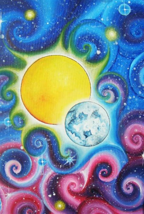 Sun And Full Moon Moon Stars Art Moon Painting Moon Artwork
