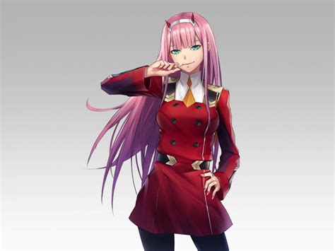Explore and download tons of high quality anime wallpapers all for free! Desktop wallpaper zero two, cute, anime girl, red uniform ...