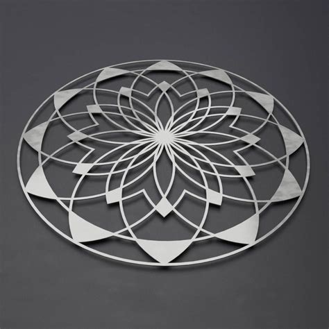 Lotus Mandala Metal Wall Art Sculpture Large Metal Wall Etsy 3d