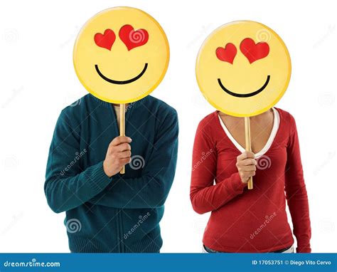Couple With Emoticon Royalty Free Stock Photography