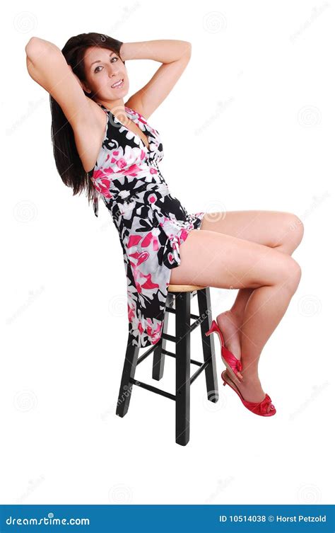 Woman Sitting On Chair Royalty Free Stock Photos Image