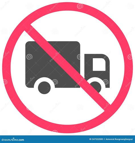 No Truck Icon Prohibition Sign Vector Illustration Stock Vector