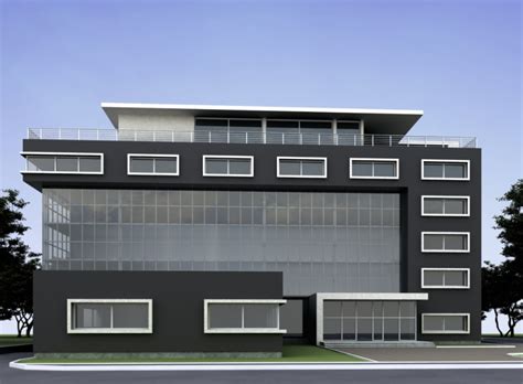 Anime is a popular animation and drawing style that originated in japan. 3d design of front elevation view of corporate office ...