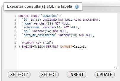 Script Para Cria O De Tabelas Sql No Phpmyadmin Wip Sites