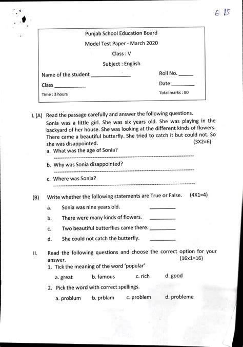 Th English Public Exam March Question Papers And Answer Keys Hot Sex