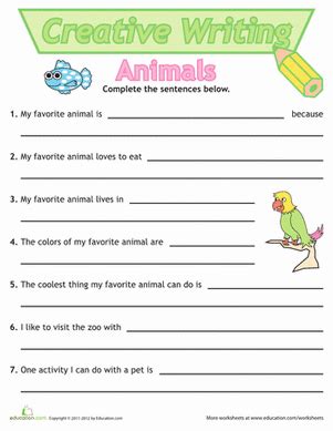 Start reading early—many children who devour books grow up to become strong writers themselves. Sentence Writing: Animals | Worksheet | Education.com