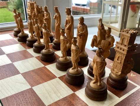 “medieval Wooden Army” Chess Set Chess Collecting