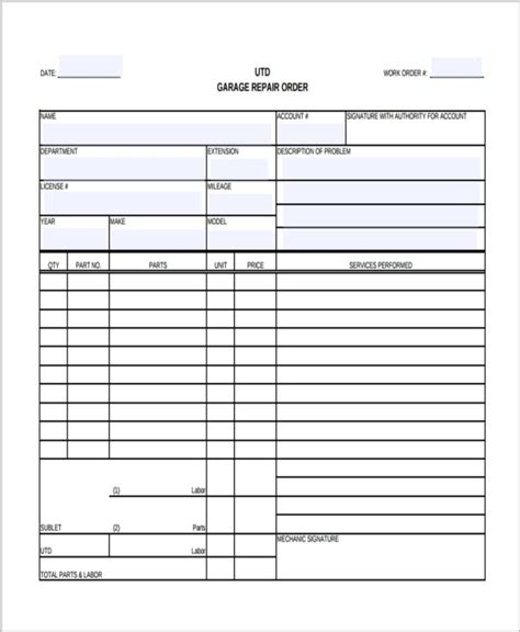 job order forms  premium templates