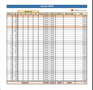 Damit hast du schon mal die grundeinstellung für die 12 monate eines kalenderjahres durchgeführt. Excel: Arbeitszeitnachweis Vorlagen 2018