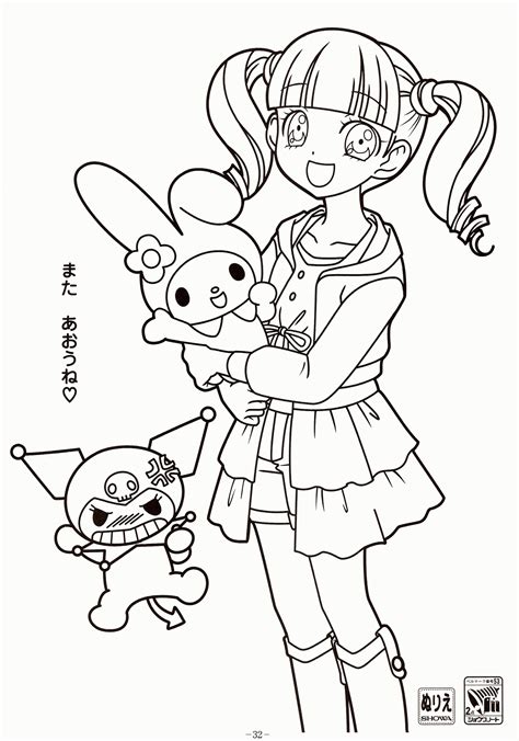 My Melody Coloring Page - Coloring Home