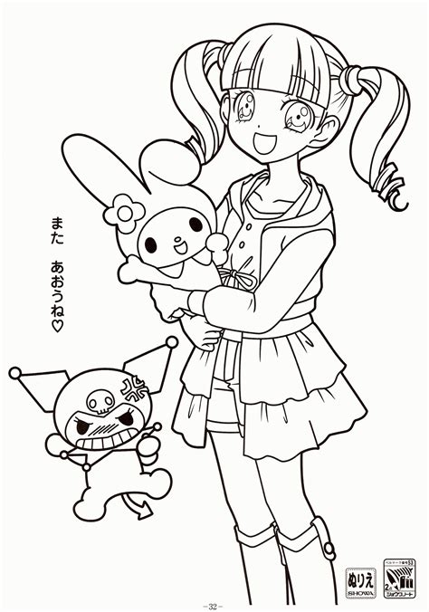 My Melody Coloring Page Coloring Home