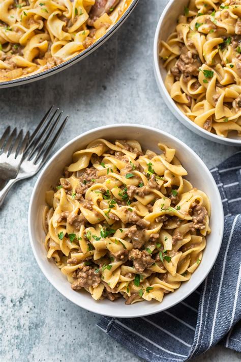 This delicious weight watchers hamburger stroganoff is our favorite weight watchers recipe! Ground Beef Stroganoff - Simply Whisked