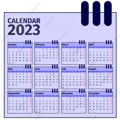 Calendario Blu Semplice 2023 Kalender Calendario 2023 Calendario
