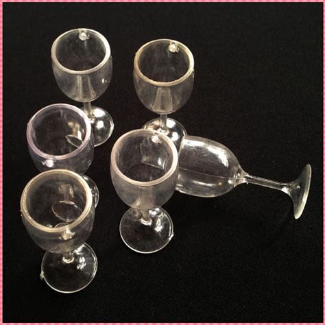 20pcs Lot Plastic Crafts Mini Fake Wine Glass Goblet Cup Home Decoration Miniature Glass Model