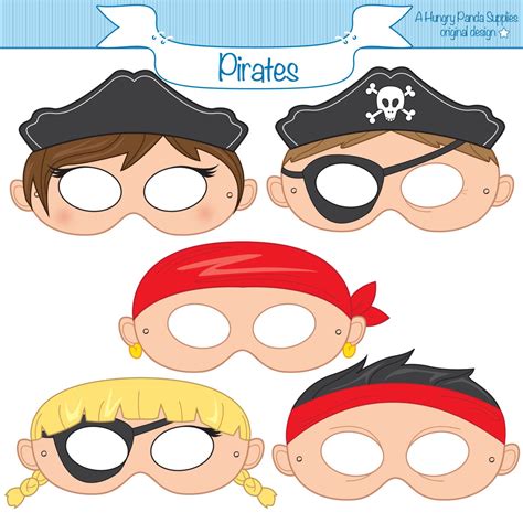 Pirate Mask Paper Masks Pirate Party Ideas Party Paper Etsy Pirate