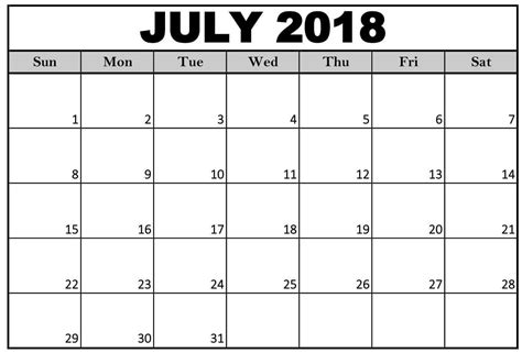 July 2018 Hd Calendar July 2018 Calendar Pdf Word Excel Vertical And