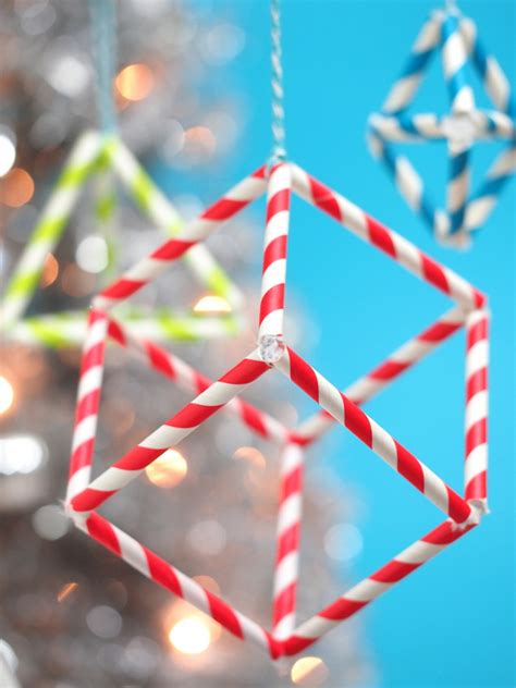 Paper Straw Geometric Shape Ornaments Math Christmas Ornaments