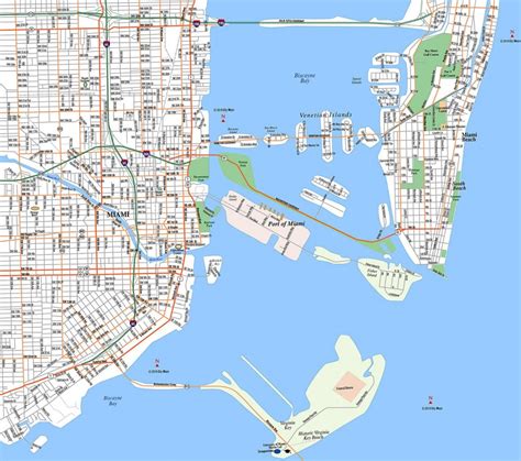 Street Map Of Downtown Miami Florida Printable Maps