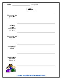 Self esteem worksheets