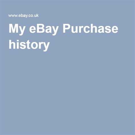 Sign In Or Register Purchase History My Ebay History