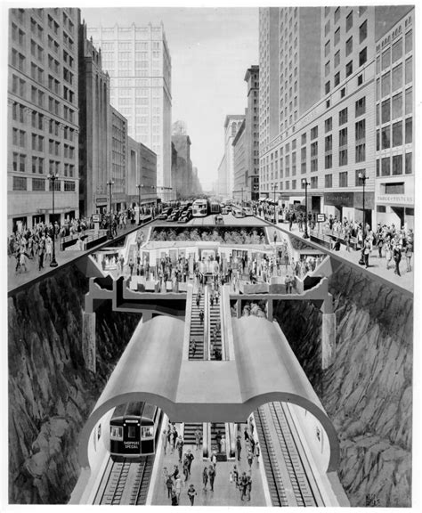 Cross Section Rendering Of State St Subway 1941 Flickr