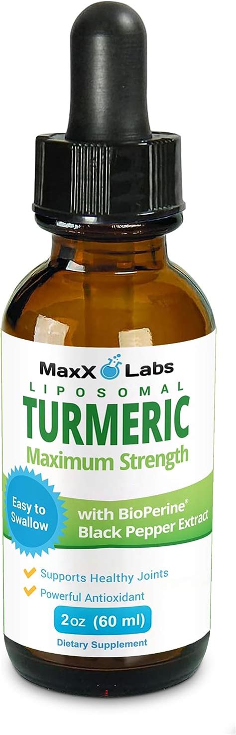 Turmeric Liquid Highest Potency 800mg Liposomal Tumeric Drops With