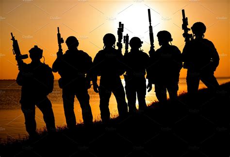 Army Soldier Silhouettes High Quality Nature Stock Photos ~ Creative