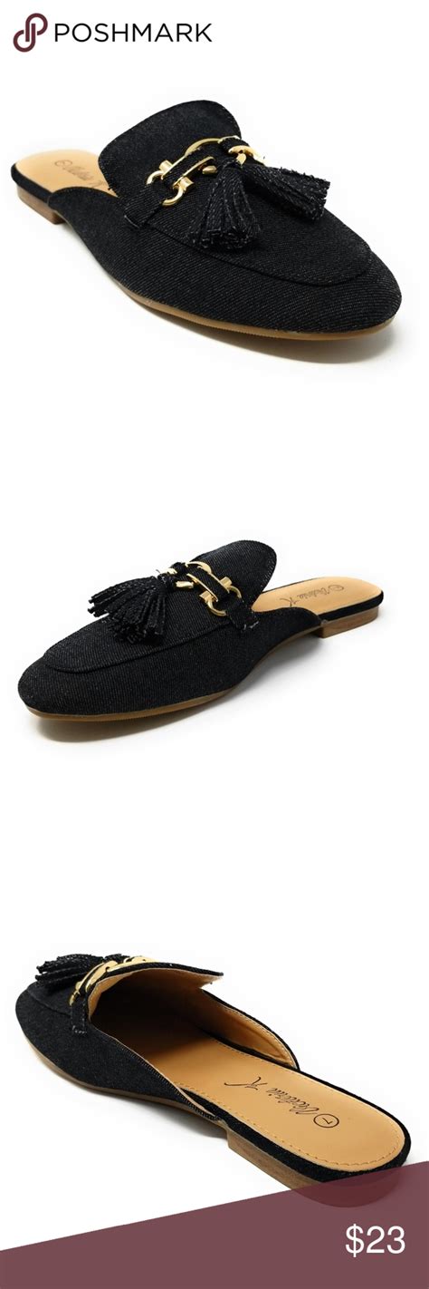 Choose from contactless same day delivery, drive up and more. Women Denim Mules With Tassels, HK-7082, Black | Denim ...