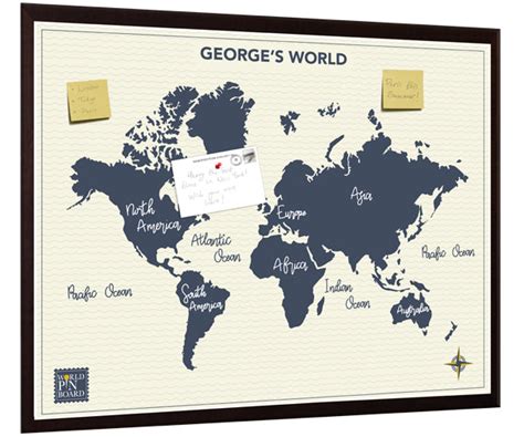 Contemporary Personalised Framed Pinboard Map
