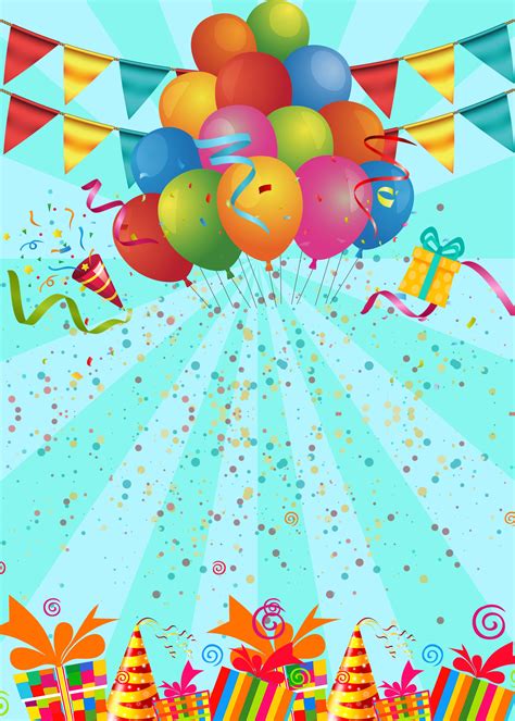 Birthday Party Poster Background Template Fundo Da Festa Cartões De