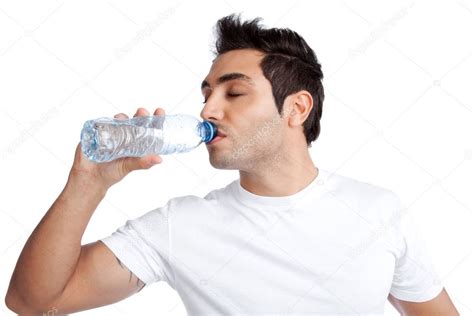 Man Drinking Water From Bottle — Stock Photo © Simplefoto