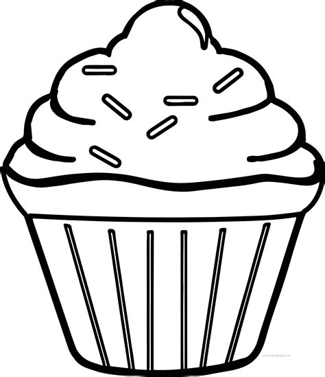 Simple Cupcake Coloring Page Cupcake Coloring