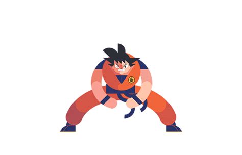 There's a charm in the white tracksuits and red ball: Striking Geometric GIFs Of 'Dragon Ball Z' Characters - DesignTAXI.com