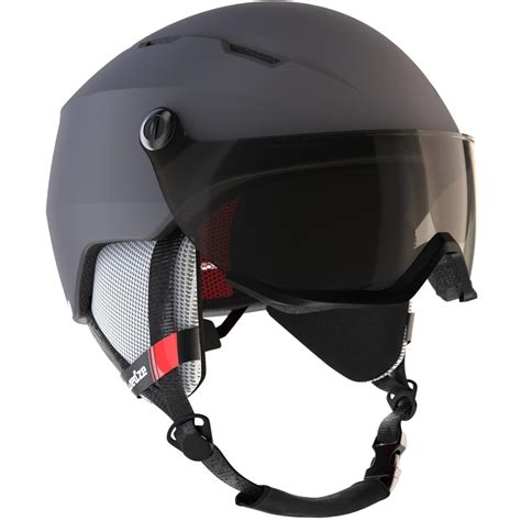 Adults D Ski Helmet With Visor H350 Grey Decathlon