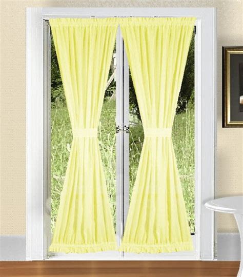 1 header and footer with 1.5 inch top and bottom pocket. Solid Light Yellow Colored Shower Curtain