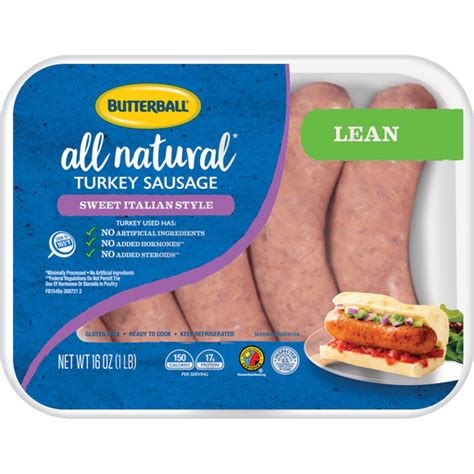 For a precise decision, use the portion calculator. Butterball® All Natural Lean Sweet Italian Style Turkey Sausage 5 ct Tray | Shop | Market Basket