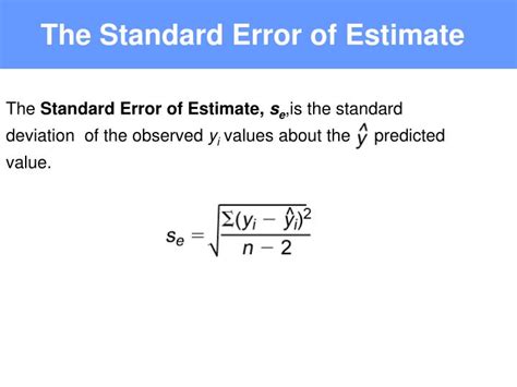 It can, however, be done using the formula below, where x the standard error tells you how accurate the mean of any given sample from that population is likely to be compared to the true population mean. PPT - The Coefficient of Determination PowerPoint ...