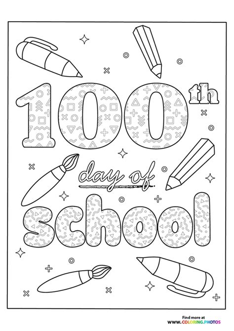 Color 100th Day Of School Coloring Pages For Kids