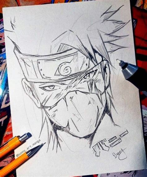 Kakashi Drawing Naruto Sketch Drawing Goku Drawing Naruto Drawings